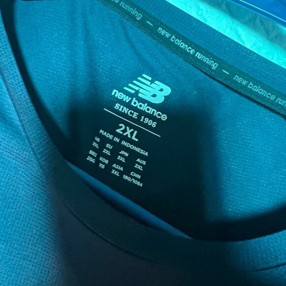 New Balance Men's Sport Essentials T-DRY Shirt Navy Blue! NWT - Picture 6 of 8